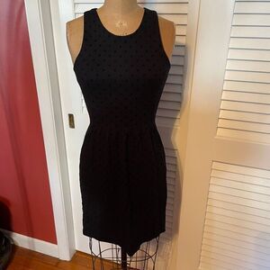 J CREW | black polka dot on black mini dress XXS